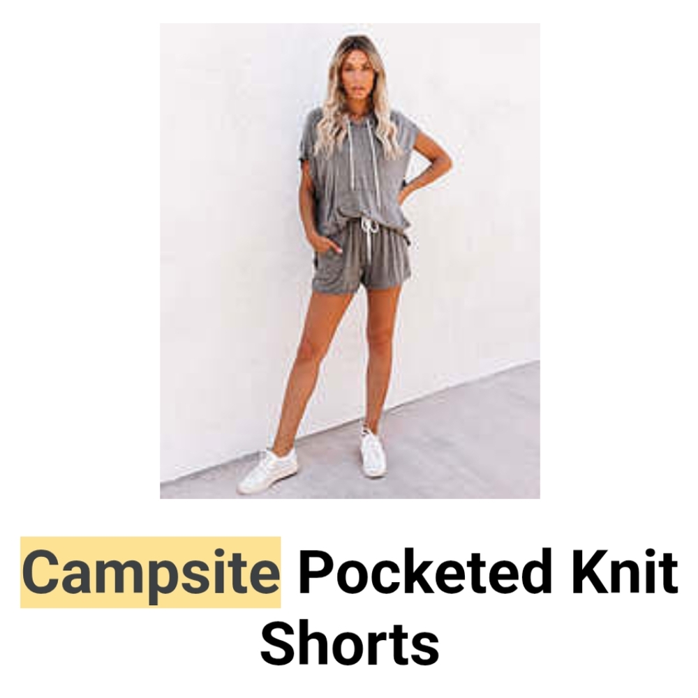 Vici Campsite Pocketed Knit Shorts